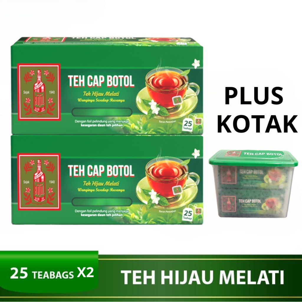 

☘️MUMTAAZZTORE☘️ Teh Celup Cap Botol Isi 25 Wangi Melati [ 2 BOX + FREE TOPLES CANTIK]