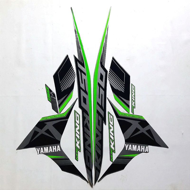 Stiker Striping Motor MX KING 150 2017 HITAM HIJAU Sticker Lis Body Standar
