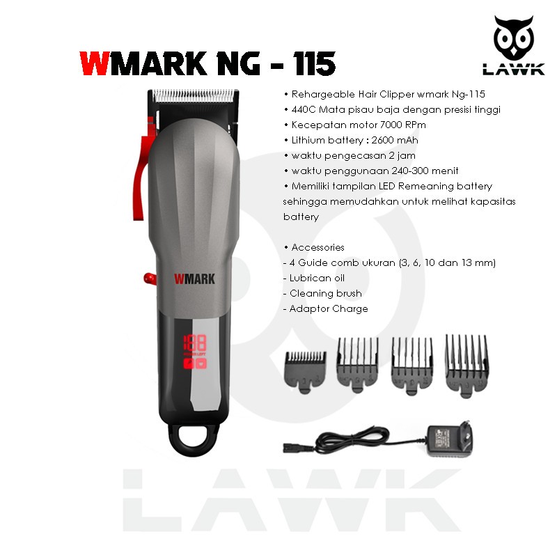 Hair Clipper WMARK NG 115 alat cukur rambut elektrik