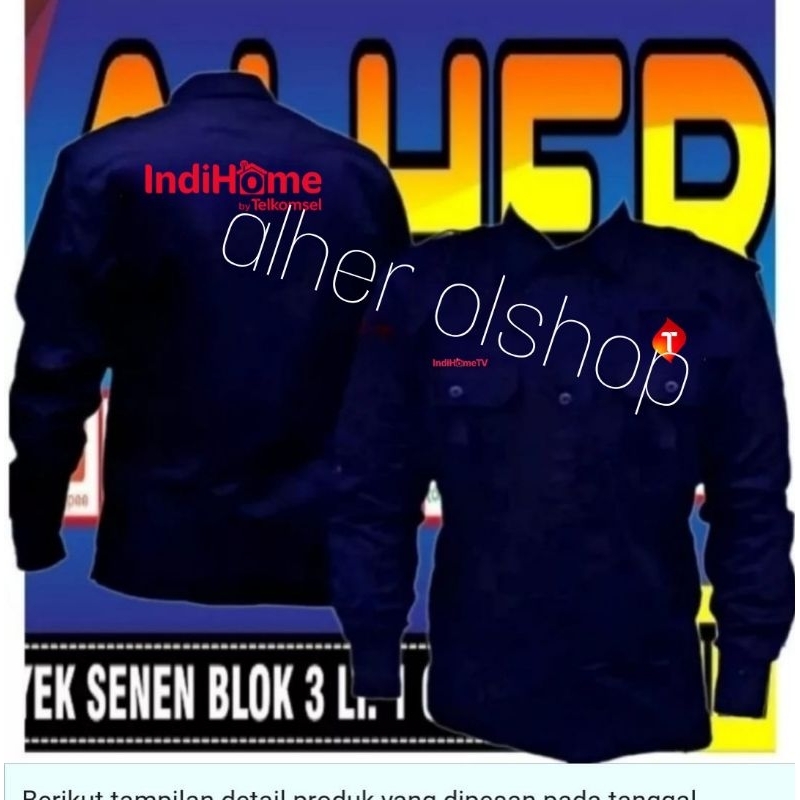 lengan panjang kemeja IndihomeTV baju IndihomeTV seragam IndihomeTV Pdh IndihomeTV kemeja kerja Indi