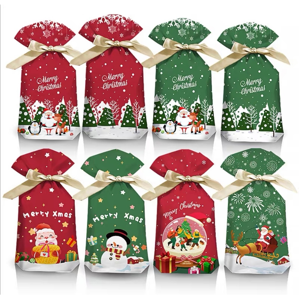 

Plastik goodies bag Chritmas Natal (mix 5 lbr). sdh termasuk pita