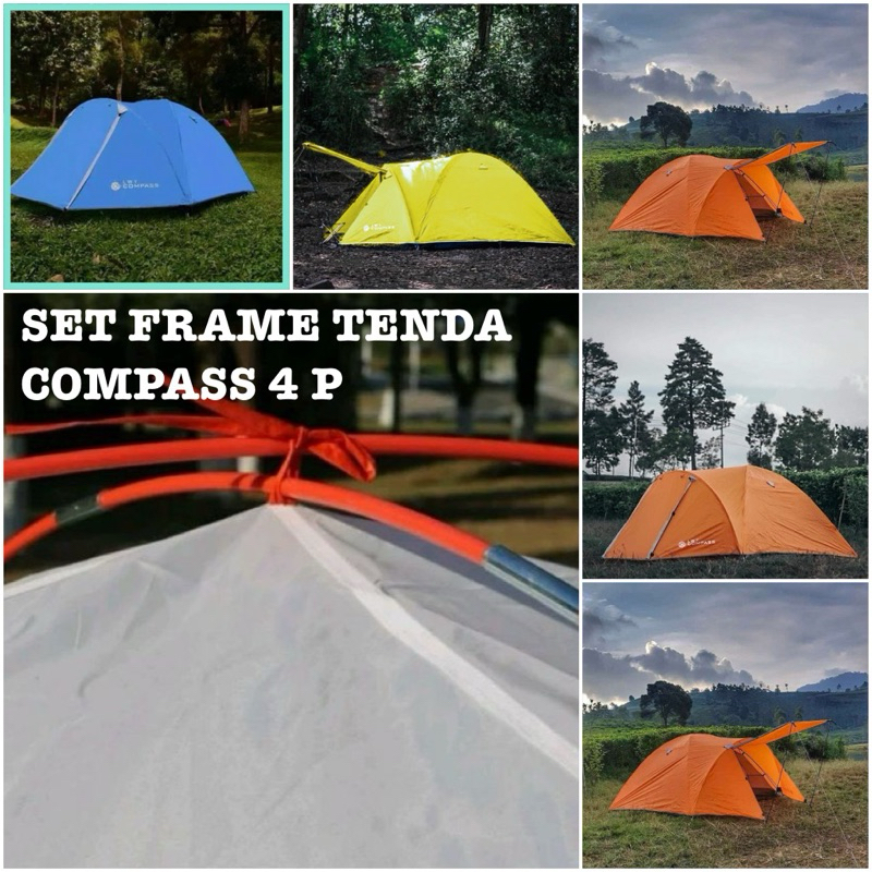 Set frame rangka tenda camping compass 4p rangka tenda bingkai tenda