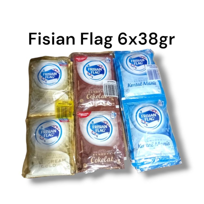 

Frisian Flag Sachet Putih / Gold / Coklat 6x38gr