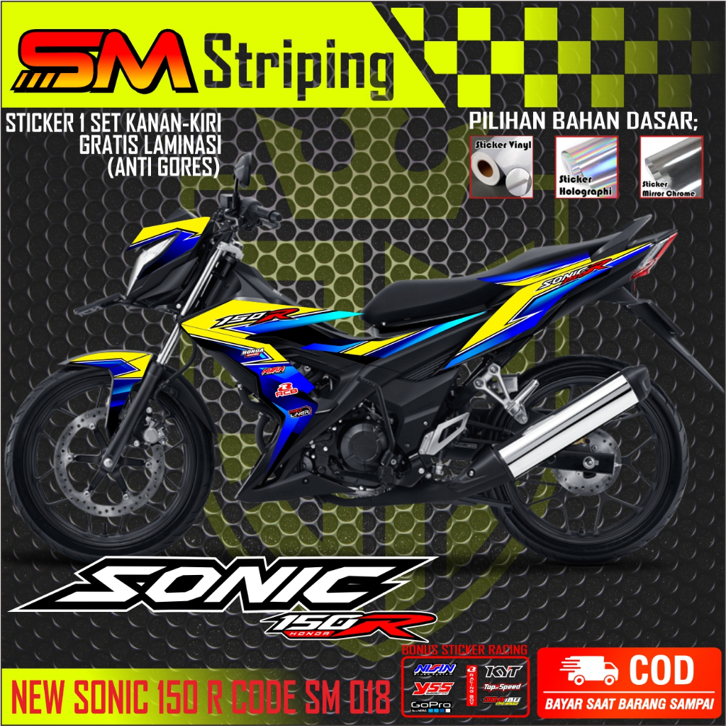 TERBARU Sonic 150r Full Body Stiker Sonic 150r Full Body Striping Honda Sonic 150r Road Race Stripin