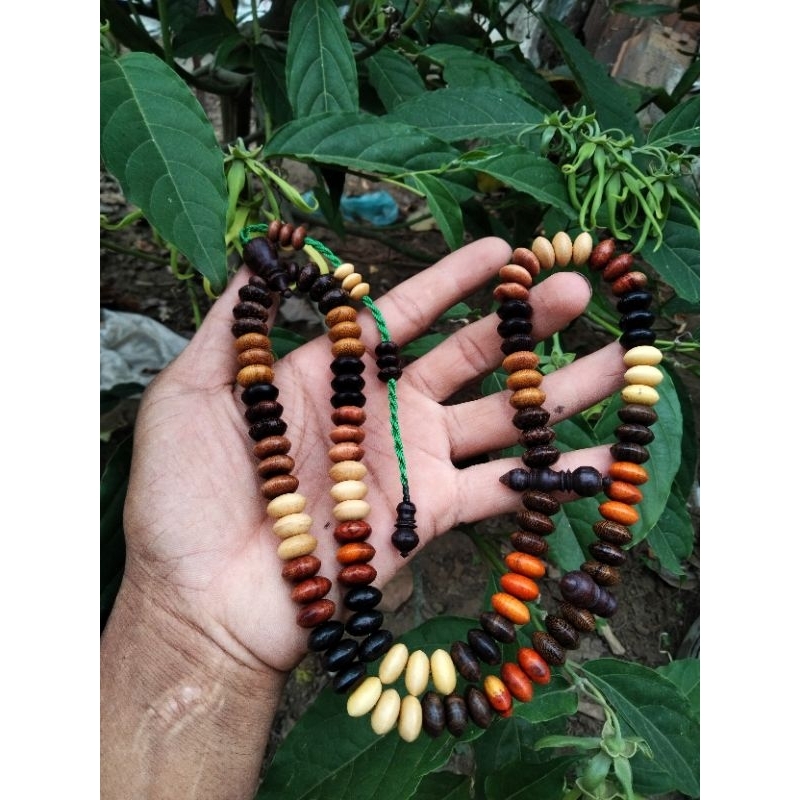 TASBIH PIPIH KOMBINASI 11 KAYU BERTUAH UKURAN 12MM/7MM