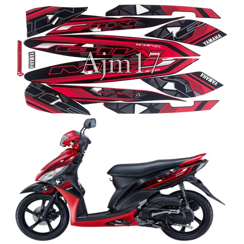 STIKER STRIPING MIO J 2014 MERAH