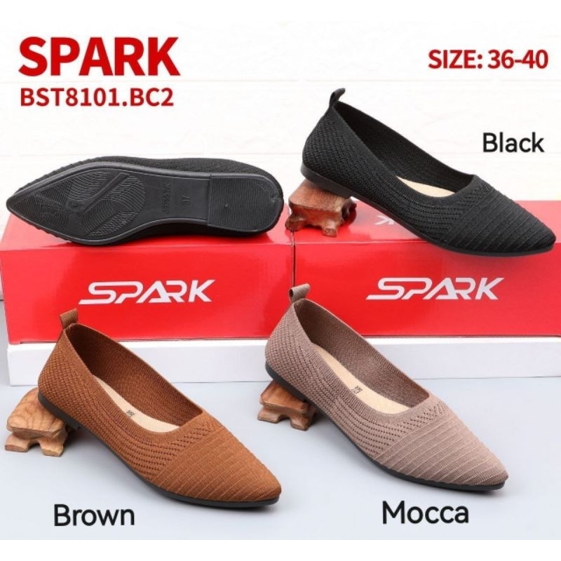 SPARK 8101 Sepatu Flatshoes Casual Knit Rajut Wanita