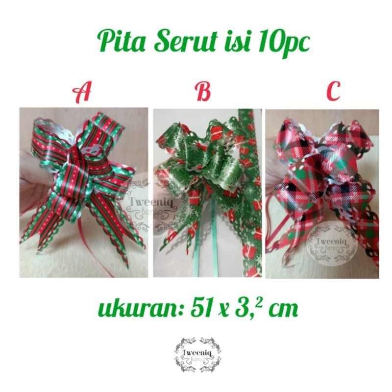 

Pita serut pita parcel pita tarik hiasan kado souvenir hampers natal