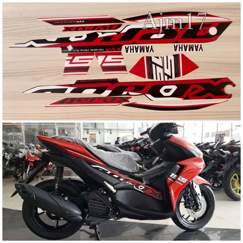 Striping Lis sticker standar ORI yamaha Aerox 2022 merah stiker aerox merah 2022