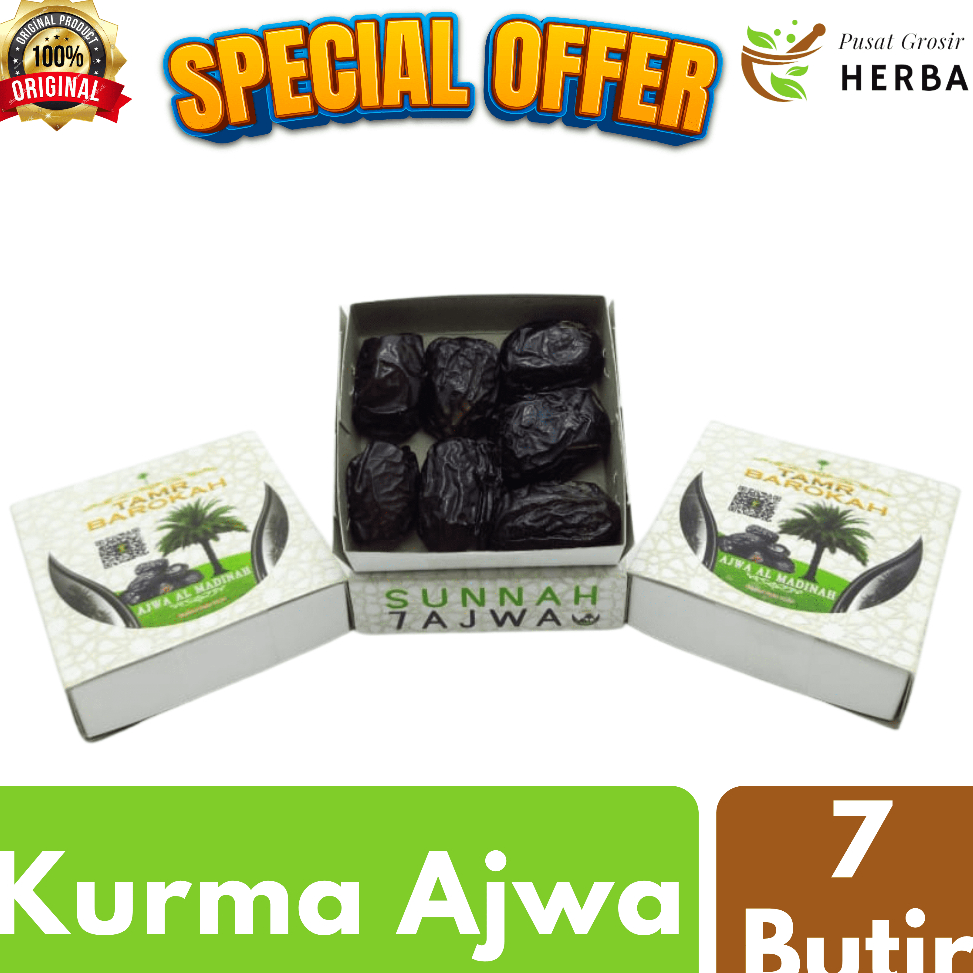 

STAR Kurma Nabi Ajwa Al Madinah 7 Butir Premium Original Tamr Barokah Untuk Oleh-Oleh Haji & Umroh