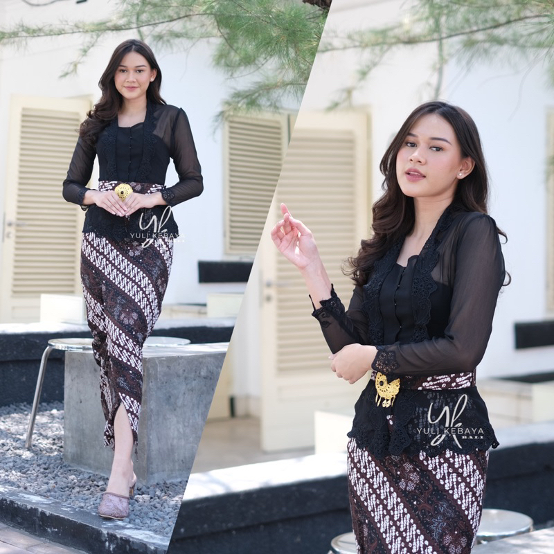 Setelan Kebaya Bordir Special Hitam | yuli_kebayabali