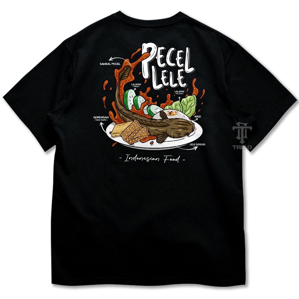 Kaos Indonesia Local Food Series SAMBEL PECEL LELE LALAPAN | Tshirt Culture Baju Distro Makanan Kuli