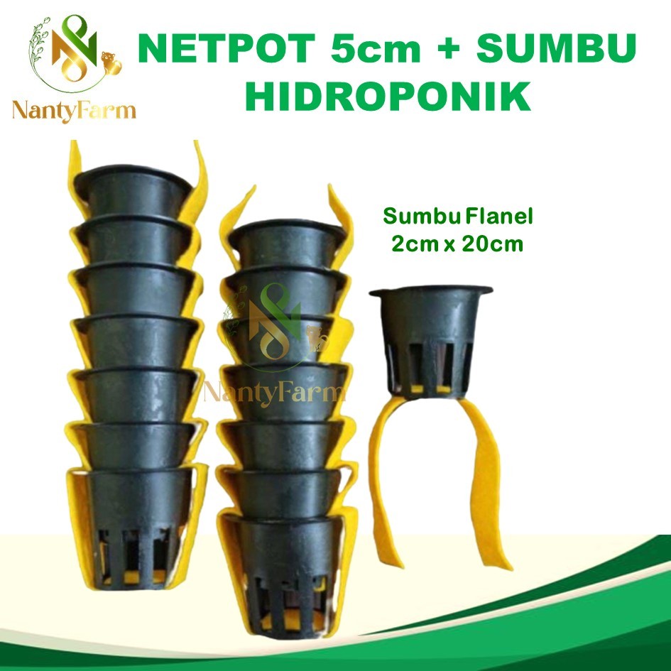 Netpot Hidroponik dan Sumbu Flanel Hidroponik, Netpot Sumbu Flanel Hidroponik
