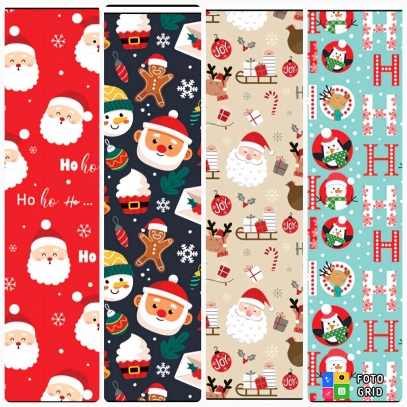 

(1 PAK ISI 5 pcs) KERTAS KADO NATAL CHRISTMAS