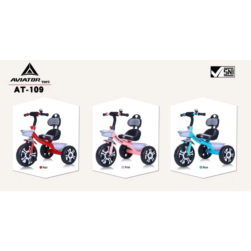 (JOK KULIT) SEPEDA RODA TIGA ANAK TRICYCLE AVIATOR AT-109 / AT109 / AT 109