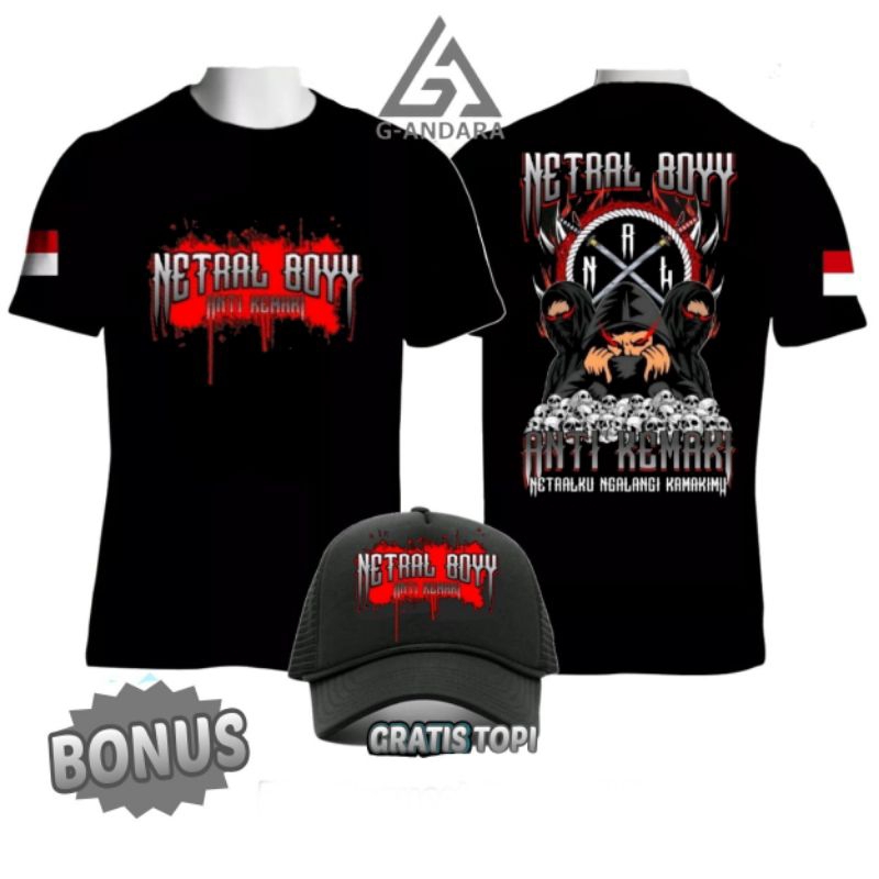 KAOS NETRAL BOYY ANTI KEMAKI NETRALKU NGALANGI KEMAKIMU SABLON FULL DEPAN BELAKANG