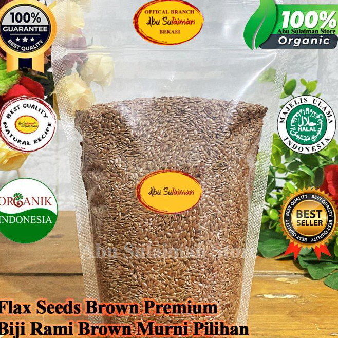 

>D2289) ⭐⭐⭐⭐⭐ FLAXSEED BROWN 1 Kg / BIJI RAMI 1 KG Flax seeds Coklat / Biji Rami Premium / BROWN FLAX SEEDS IMPORT