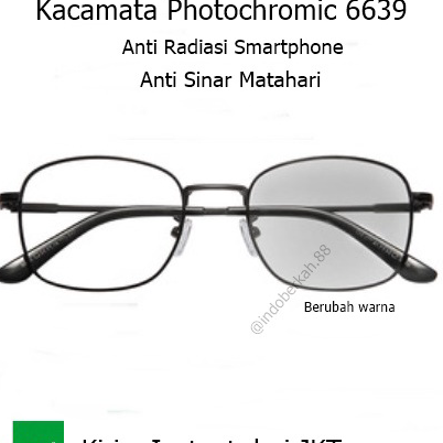 Sale | KI3 | Kacamata Photocromic Korea / Anti Radiasi 2 In 1 Potokromik Photochromic Pria Wanita 6639 Anti radiasi Blue Light