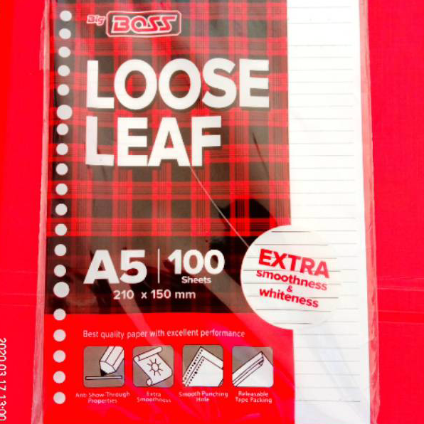 

➶⁎✶ loose leaf A5 bergaris 100 lembar