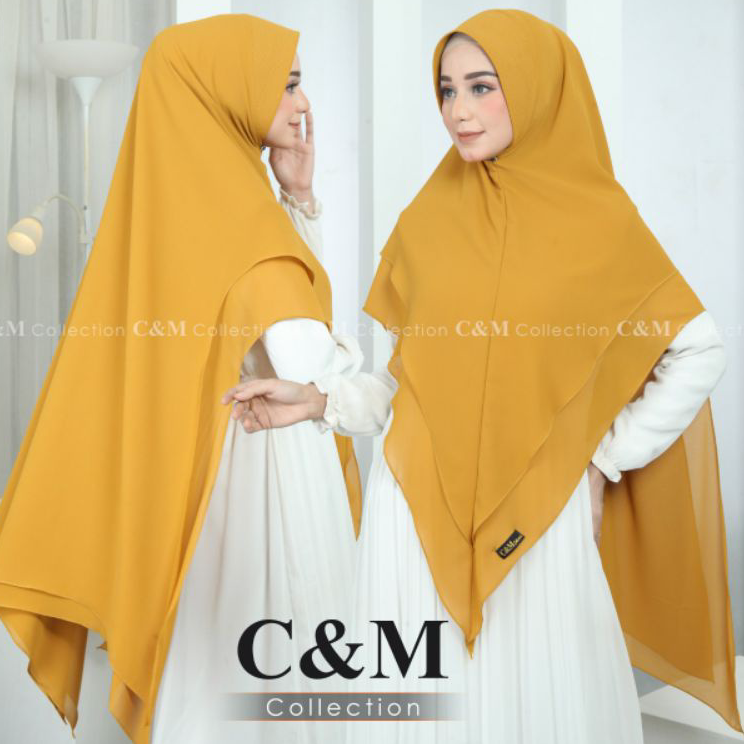 Ready KHIMAR SYAR'I 2 LAYER XL/KHIMAR SHAHLA 2 LAYER JUMBO/KHIMAR Dua LAYAR XL/BERGO DUA Layer XL CE