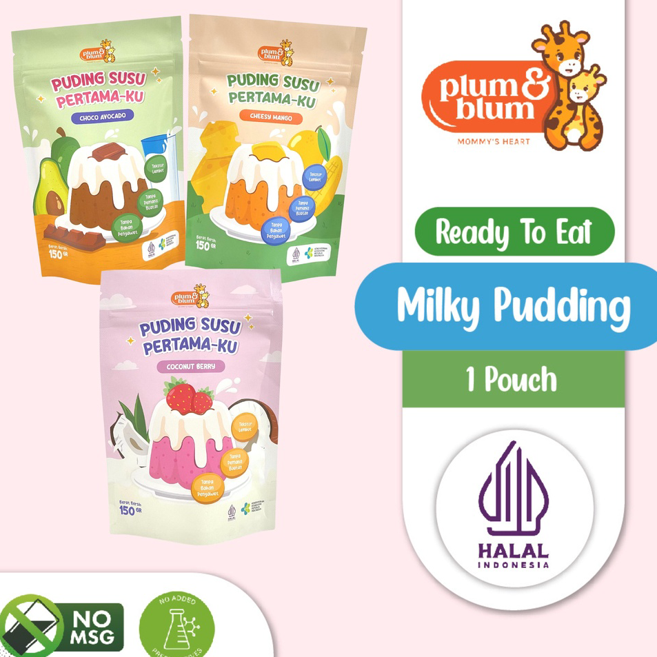 

(♥C6369] Plum & Blum Silky Puding Susu Buah Snack Mpasi - 150 gram