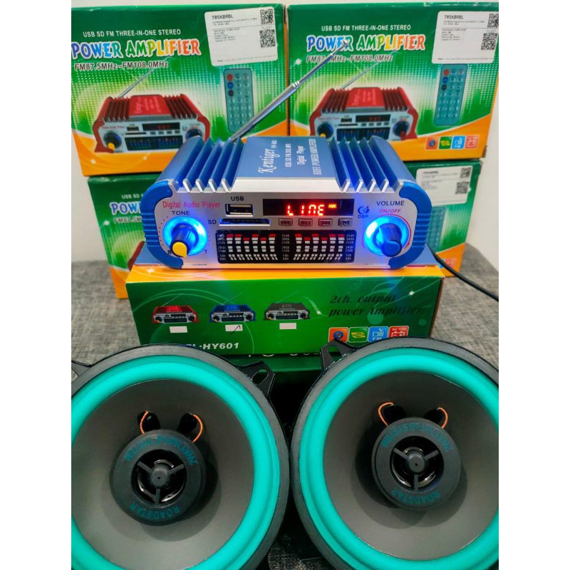 PROMO AMPLIFIER KLASIK LENGKAP 2 SPEAKER SUBWOFER 6,5INC SUPERR BASS JEDUG-JEDUG BISA BUAT RUMAHAN &