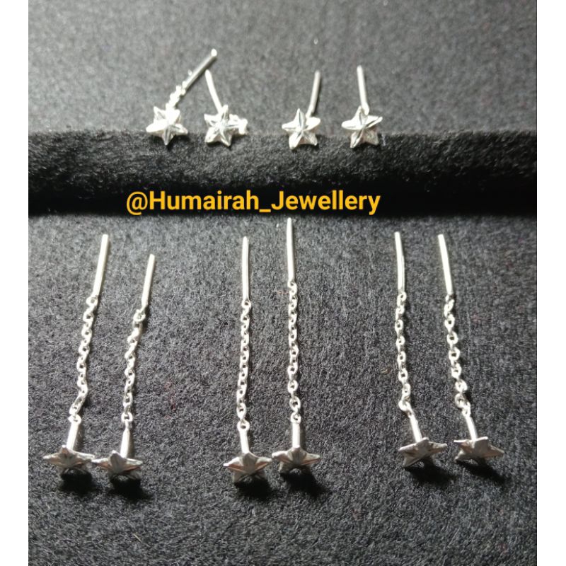 Anting perak model bintang berjurai, Subang tekap perak