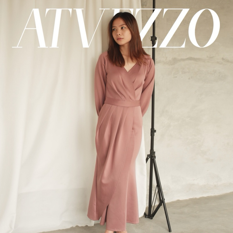 Dress Atvezzo Lila Wrap warna Mauve