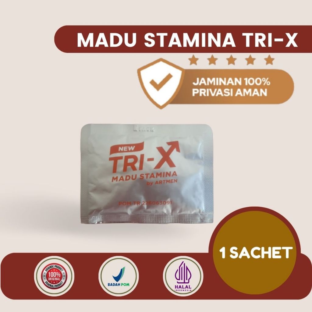 TRI X Madu Premium Untuk Stamina dan Vitalitas Pria Dewasa 2 Sachet