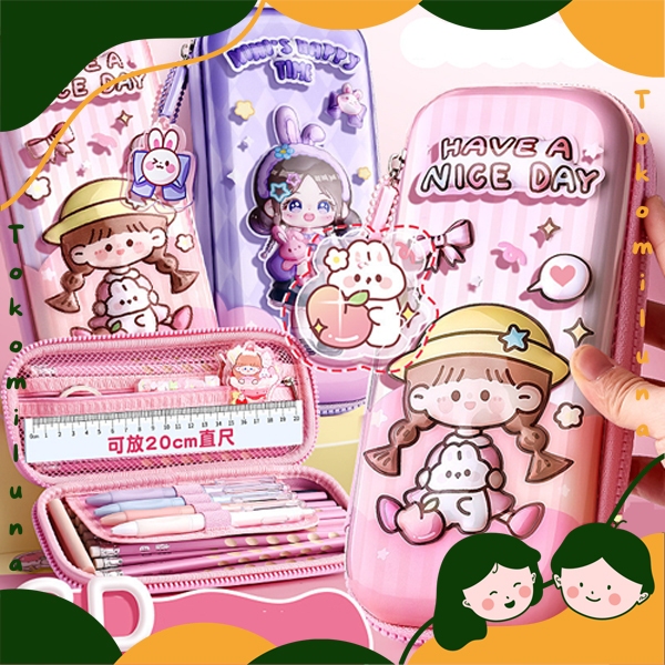 

Kotak pensil 3D gambar timbul lucu cute tempat pensil alat tulis kawai HB1576