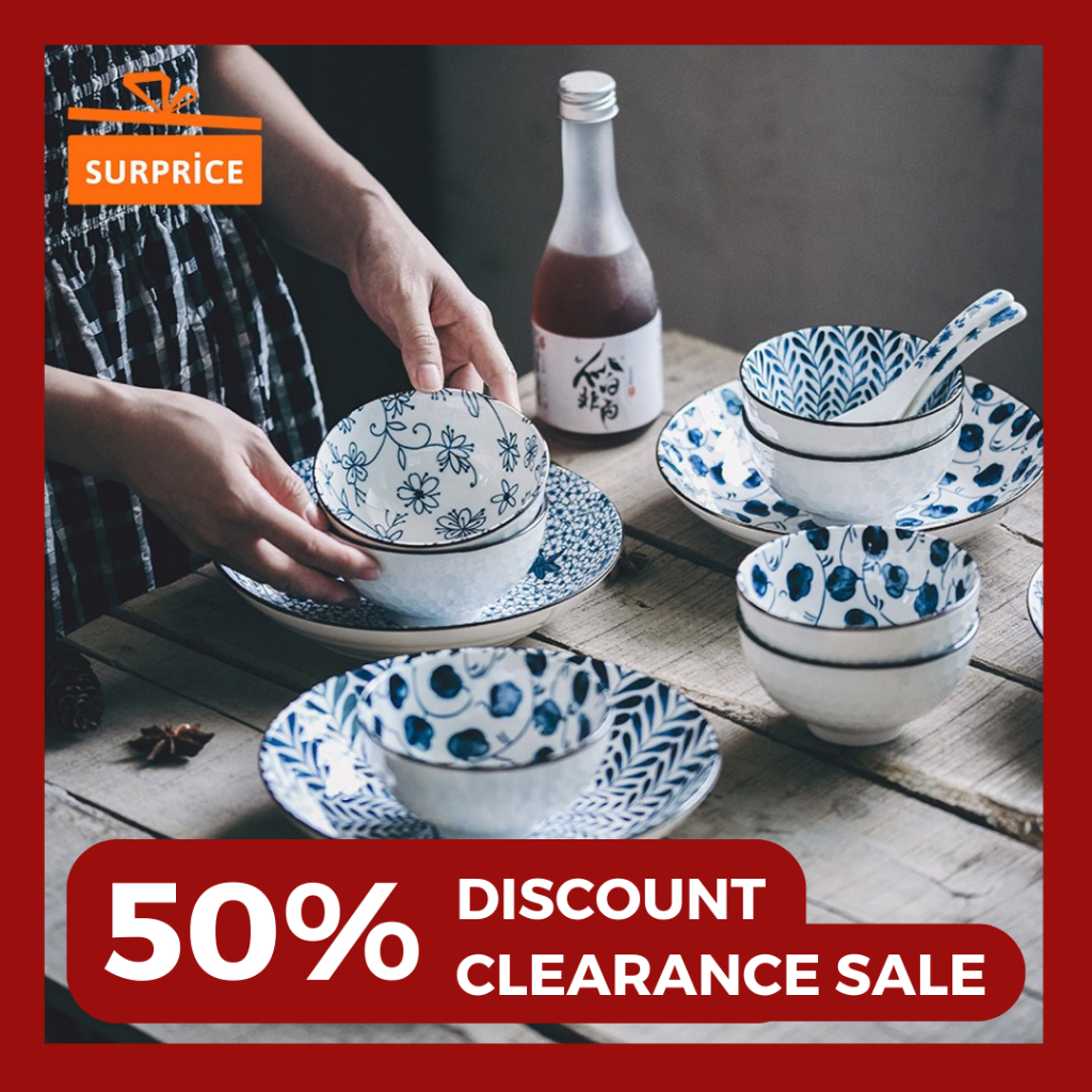 Surprice Mangkok Japanese Motif Bunga / Japanese Bowl Style / Mangkok Set Keramik