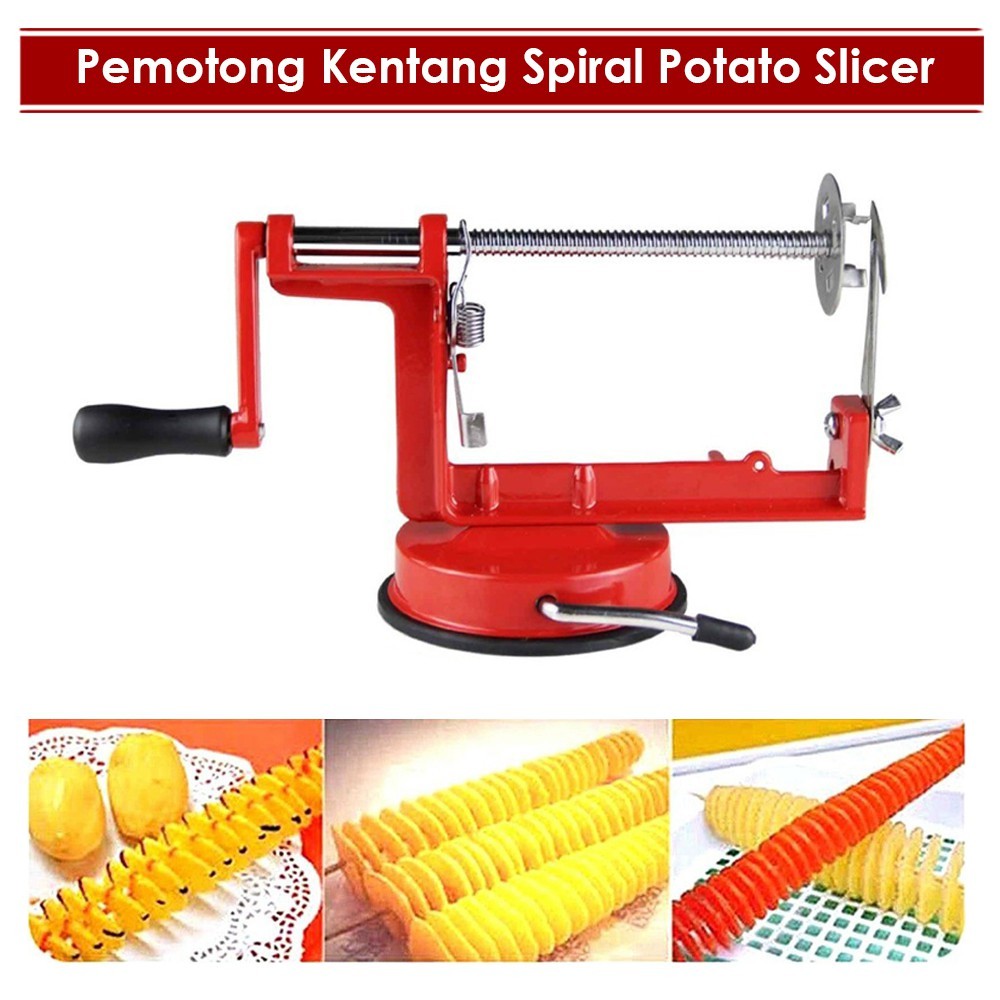 Spiral Potato Slicer / Alat Pengiris Putar Parutan Pemotong Kentang Bentuk Spiral