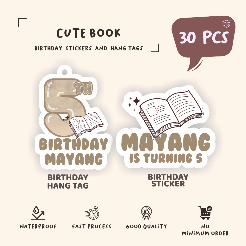 

(30pcs)diecut label hang tag CUTE BOOK/murah//label tag/lucu cetak hang tag ulang tahun/label stiker diecut/murah/label ulang tahun/suvemir ultah/stiker diecut/hangtag diecut