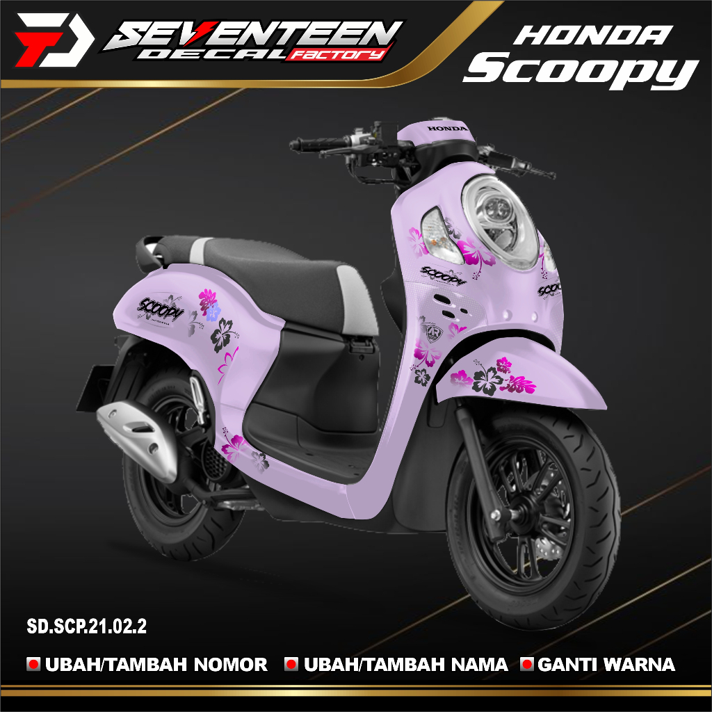 Decal Stiker polos full body HONDA SCOOPY NEW TAHUN 2021 2022 2023