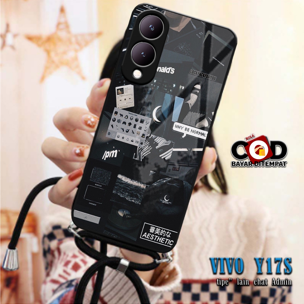 SOFTCASE KILAU + Tali CASE SILIKON VIVO Y17S Y17 S SLING KACA | MC804 | PRO CAMERA CASE SILICON MAN 