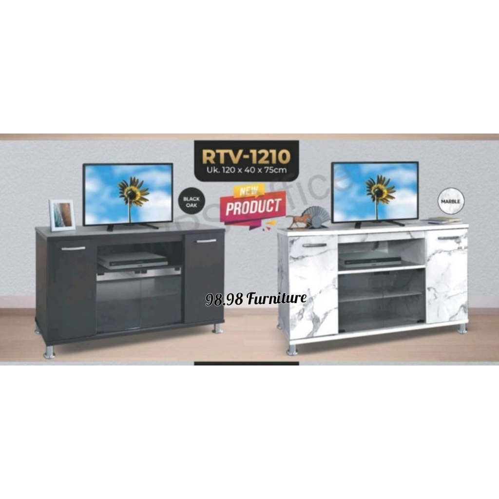 RTV 1210 Cabinet Buffet Minimalis Meja TV Marmer Hitam