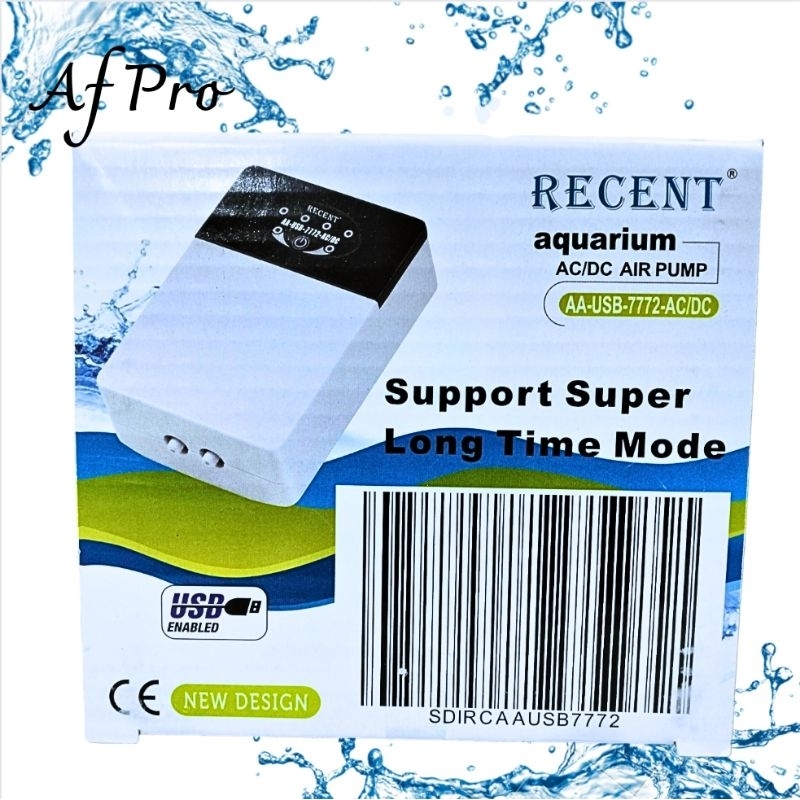Airpump AQUAMAN / RECENT USB 7772 ACDC Aerator Pompa Udara Aquarium Aquascape