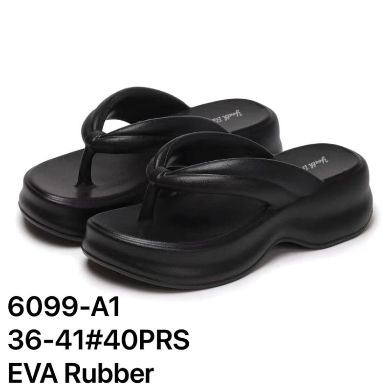 Sandal Wedges Wanita Jepit Jelly Import 6609