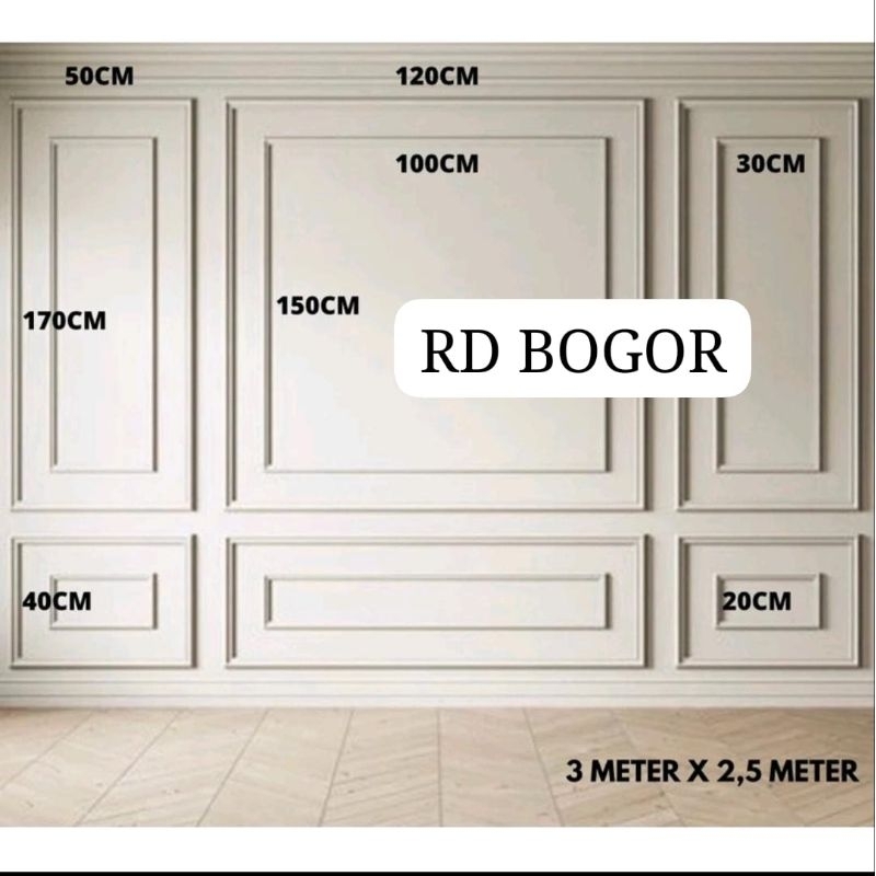 Paket Set Wall Moulding PVC Double List Border Tempel Premium Ukiran Dekorasi Dinding