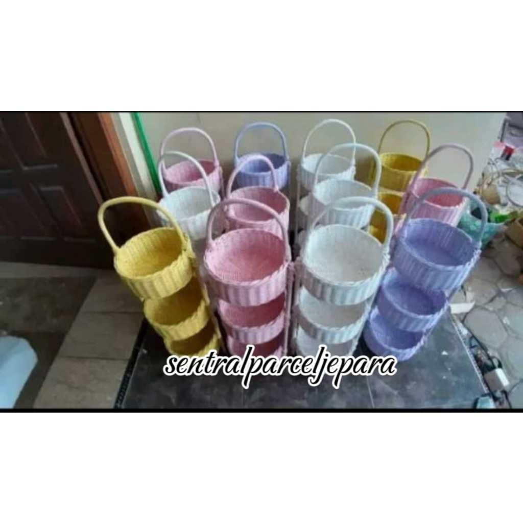 Keranjang Rotan Susun 3 / Keranjang Bawang Serbaguna murah dan berkualitas