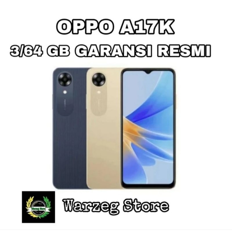 HP OPPO A17K 3/64 GB - OPPO A17 K RAM 3GB ROM 64GB GARANSI RESMI