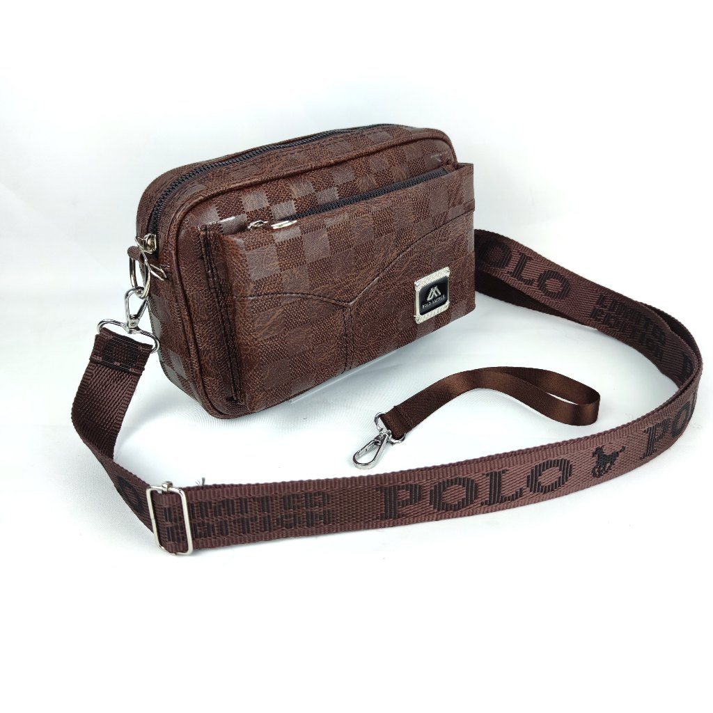 Tas Selempang Pria Wanita Kulit PU Polo Amstar HandBag