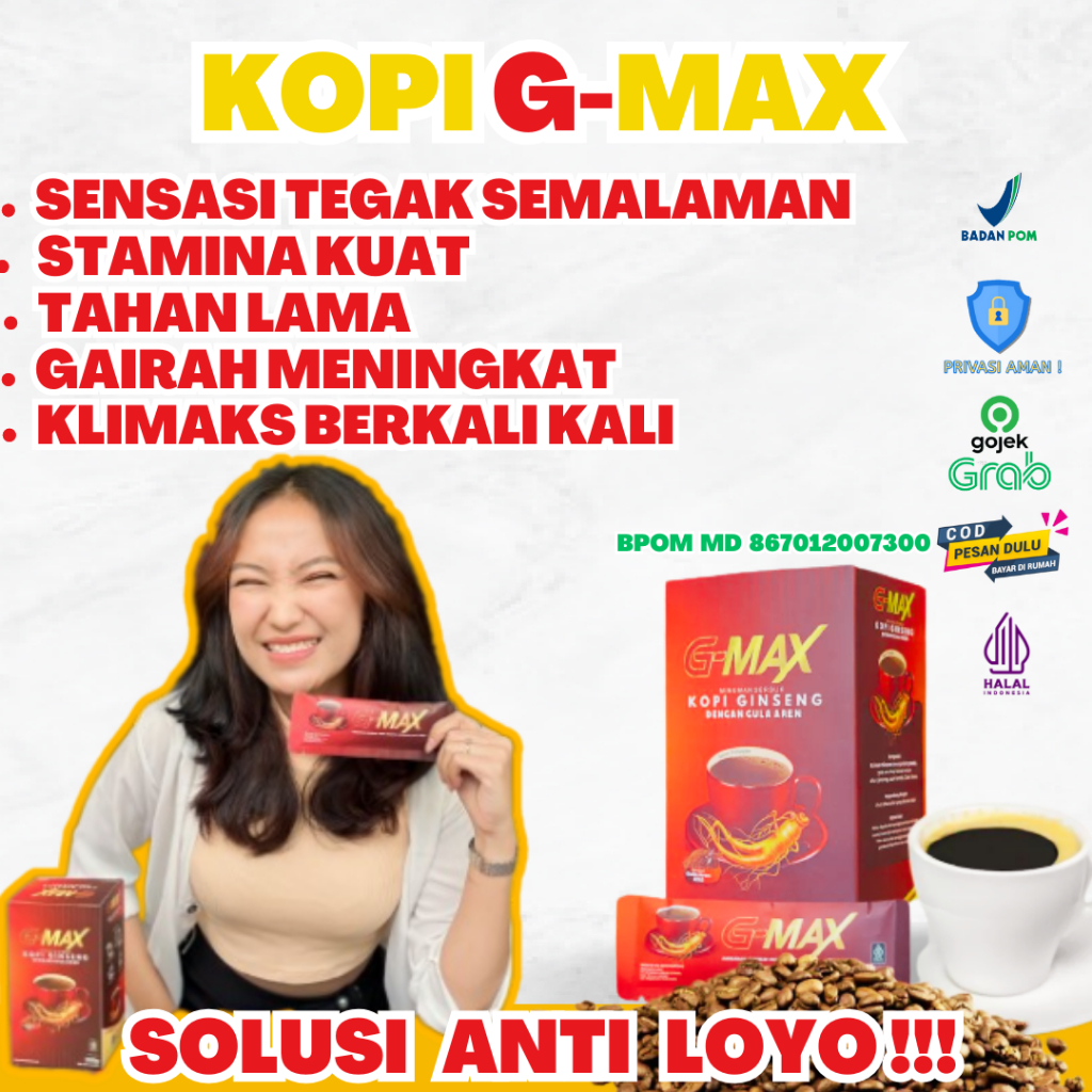 

Kopi Penambah Stamina Pria Dewasa - Gmax Kopi Herbal Pria Kuat Tahan Lama 100% Original