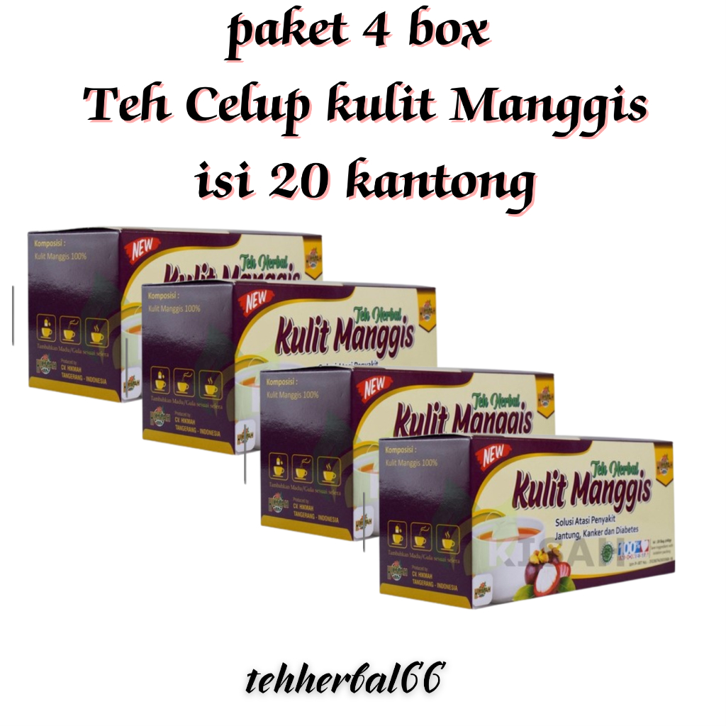 

4 BOX Teh Celup Kulit Manggis 20 Kantong | Teh Antioksidan Tinggi