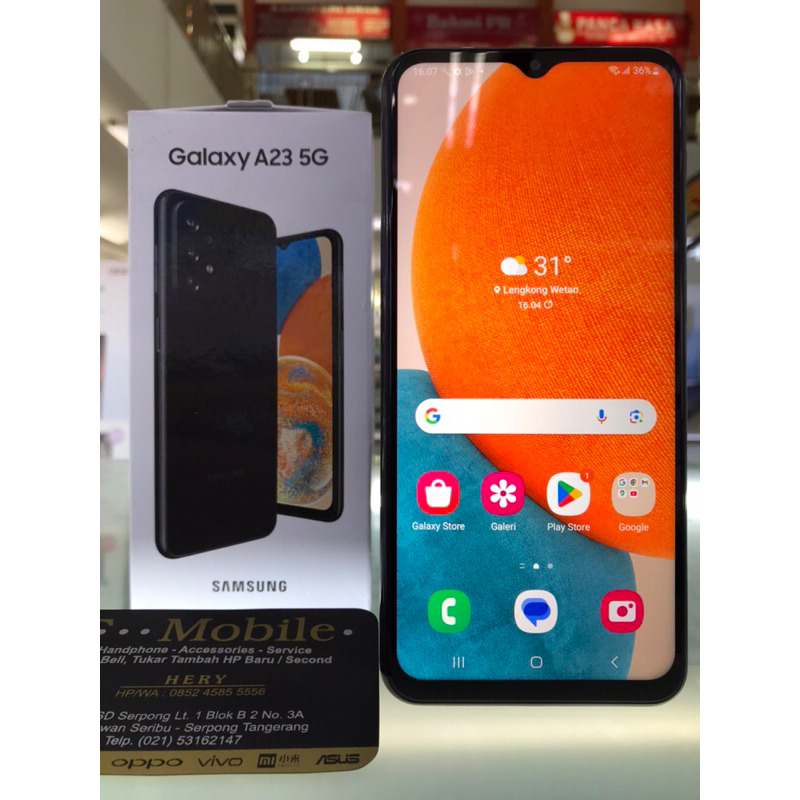 SAMSUNG Galaxy A23 5G RAM 6GB 128GB - BLACK - SECOND MULUS - FULLSET ORI - GRS SEIN