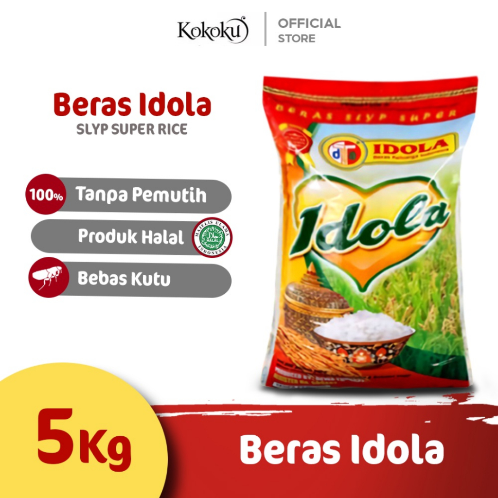 

IDOLA Beras Idola Merah Super Slyp Super 5 kg Halal tanpa pemutih bebas kutu Premium