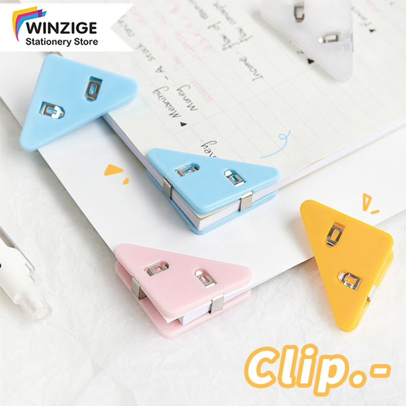 

Winzige Set 5 Binder Clip Paper Clip Lucu / klip kertas / Klip Binder / Klip Sudut Kertas Segitiga Warna Warni