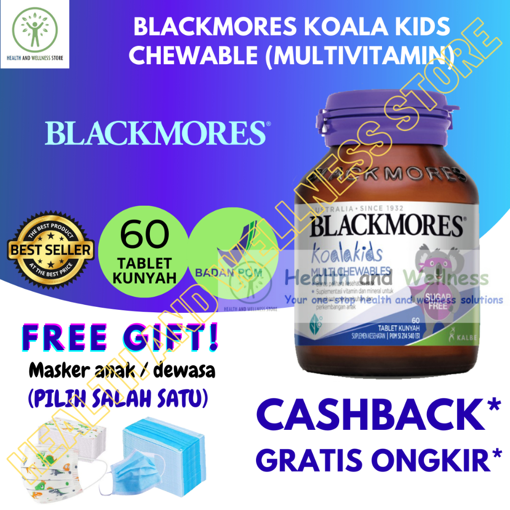Blackmores Koala Kids Chewable 60 Tablet Kunyah Multivitamin Anak