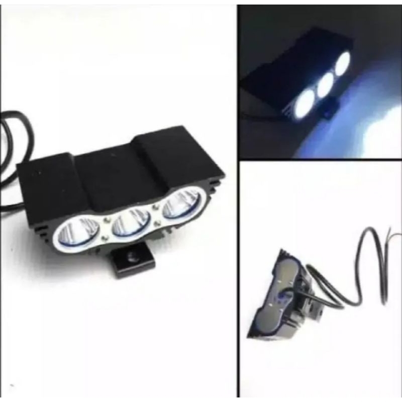 Lampu Tembak LED Motor / Lampu Tembak Sorot Owl LED 3 Mata Universal