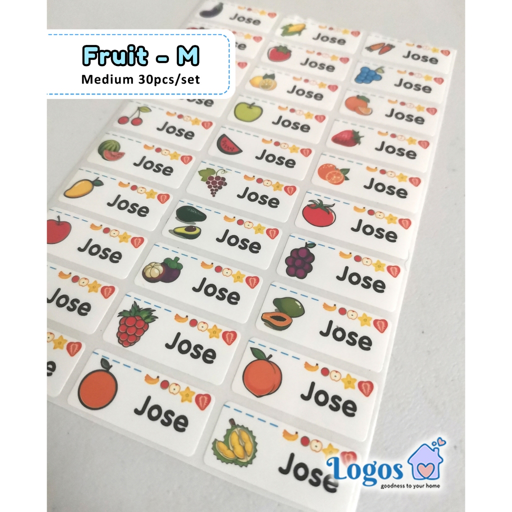 

Fruits Label Nama waterproof Sticker nama anak sticker buah-buahan
